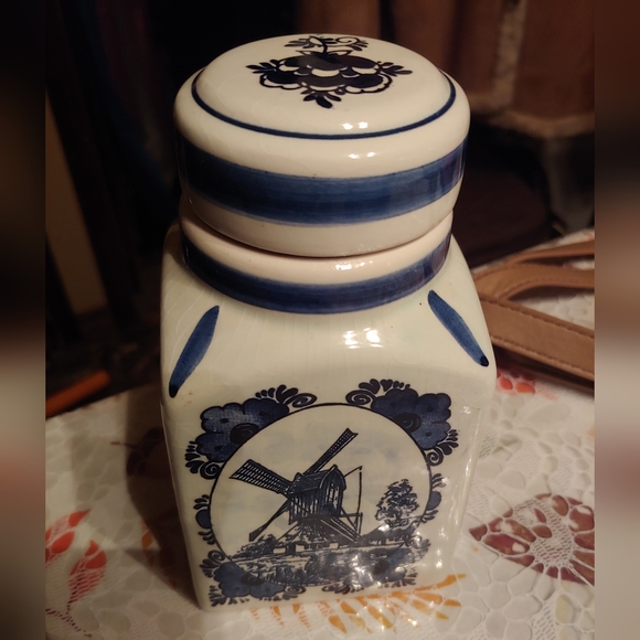 Delfe Other - Delfe Blue Windmill Canister 5.5 in